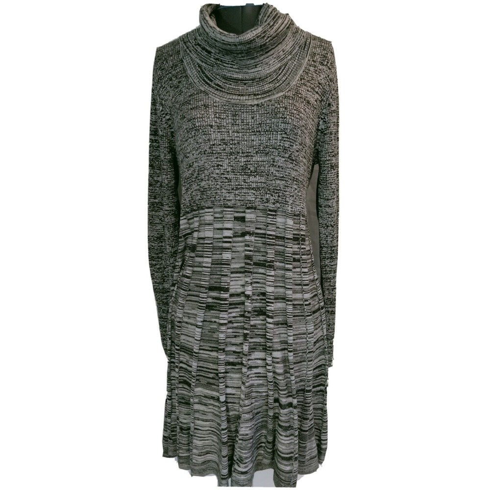 Calvin Klein Sweater Dress Sz XL Above Knee Fall Soft Cozy Turtleneck Cowl Gray